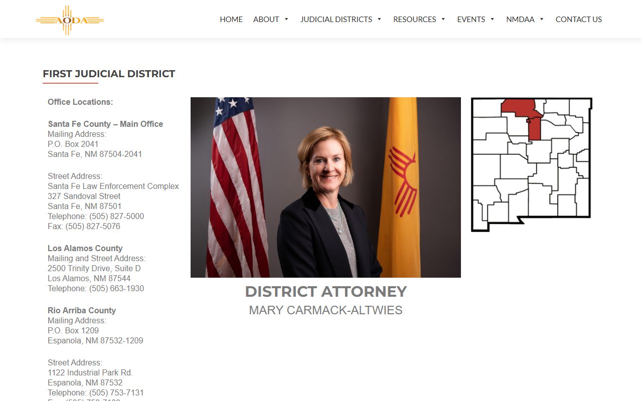 Los Alamos County District Court First Judicial District Attorney locations