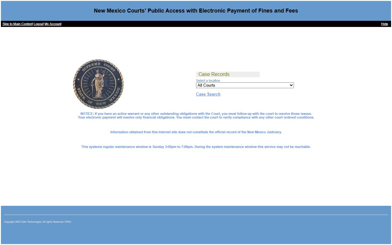 Los Alamos County Court records New Mexico Courts public access page